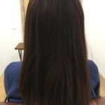 縮毛矯正のbefore、after。