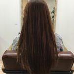 縮毛矯正のbefore、after。