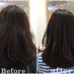 デザインする縮毛矯正のその後と毛髪強化カラーを続けて。