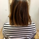 縮毛矯正毛のブリーチカラー。